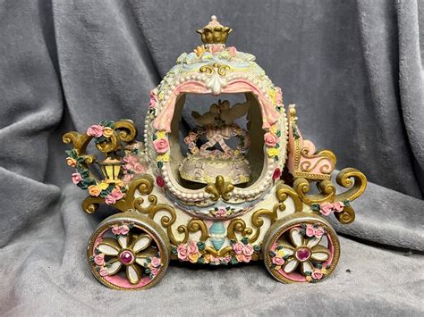 vintage metal carriage music box|Vintage Brass Carriage Music Box .